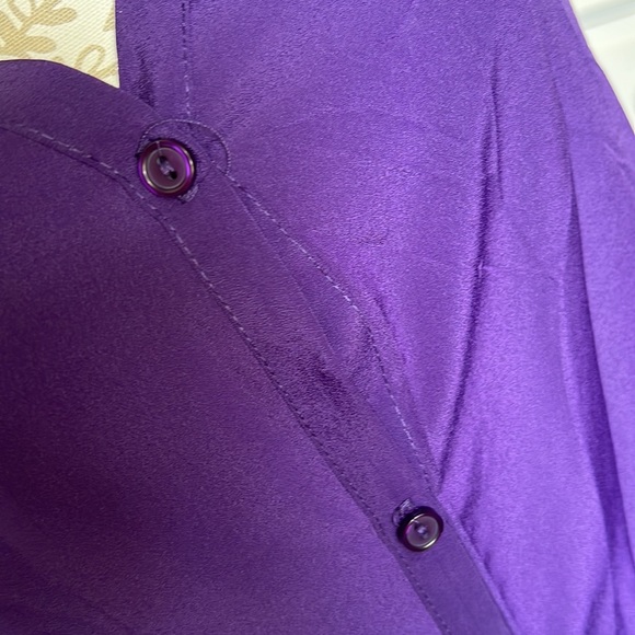 • NWT Soprano amethyst long button front high low dress, M • - Picture 9 of 9